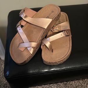 Rose gold sandals